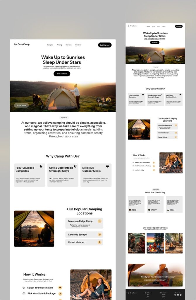 Tents House Website Development